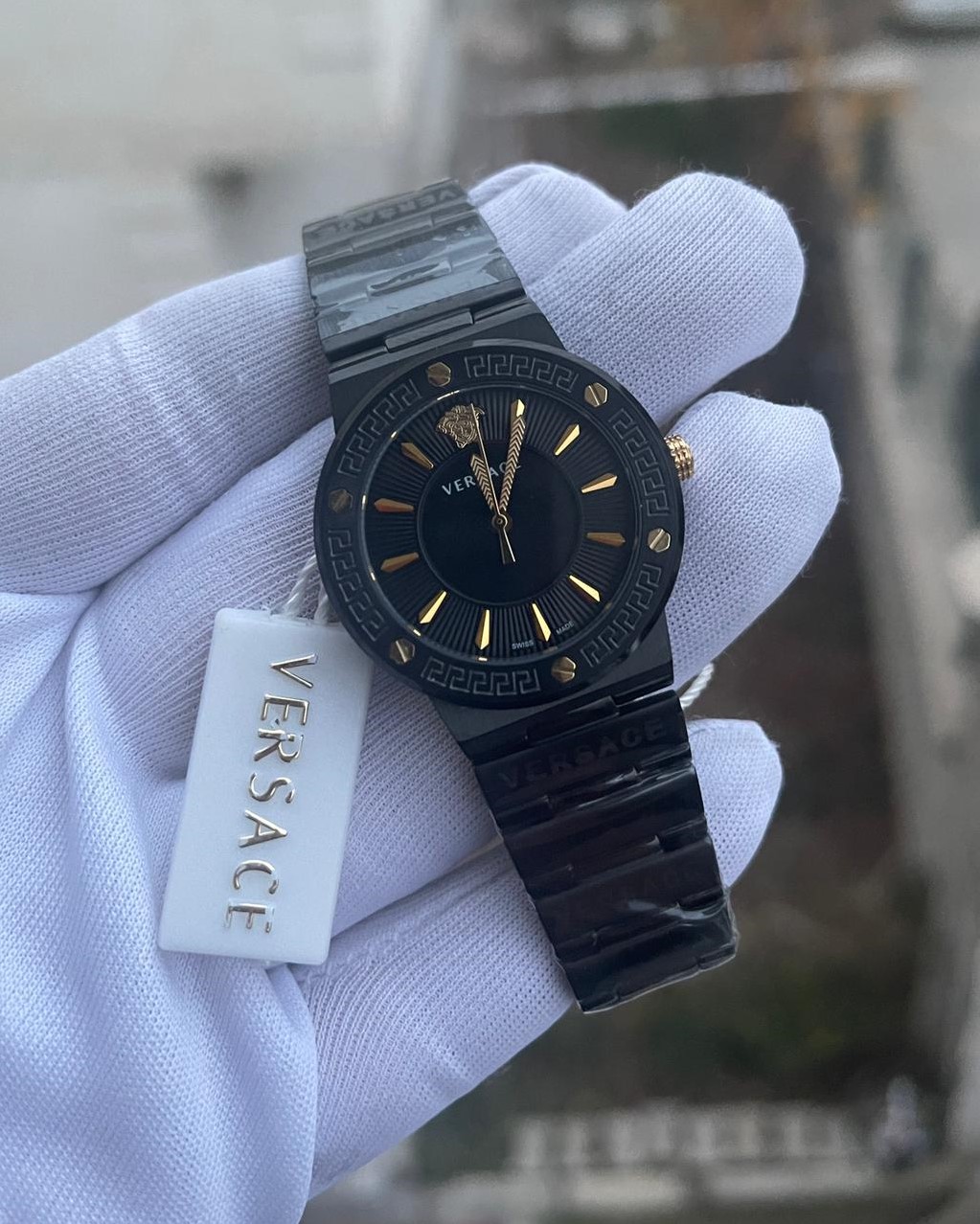 Versace Siyah Kasa Siyah Kadran Bayan Kol Saati L-820